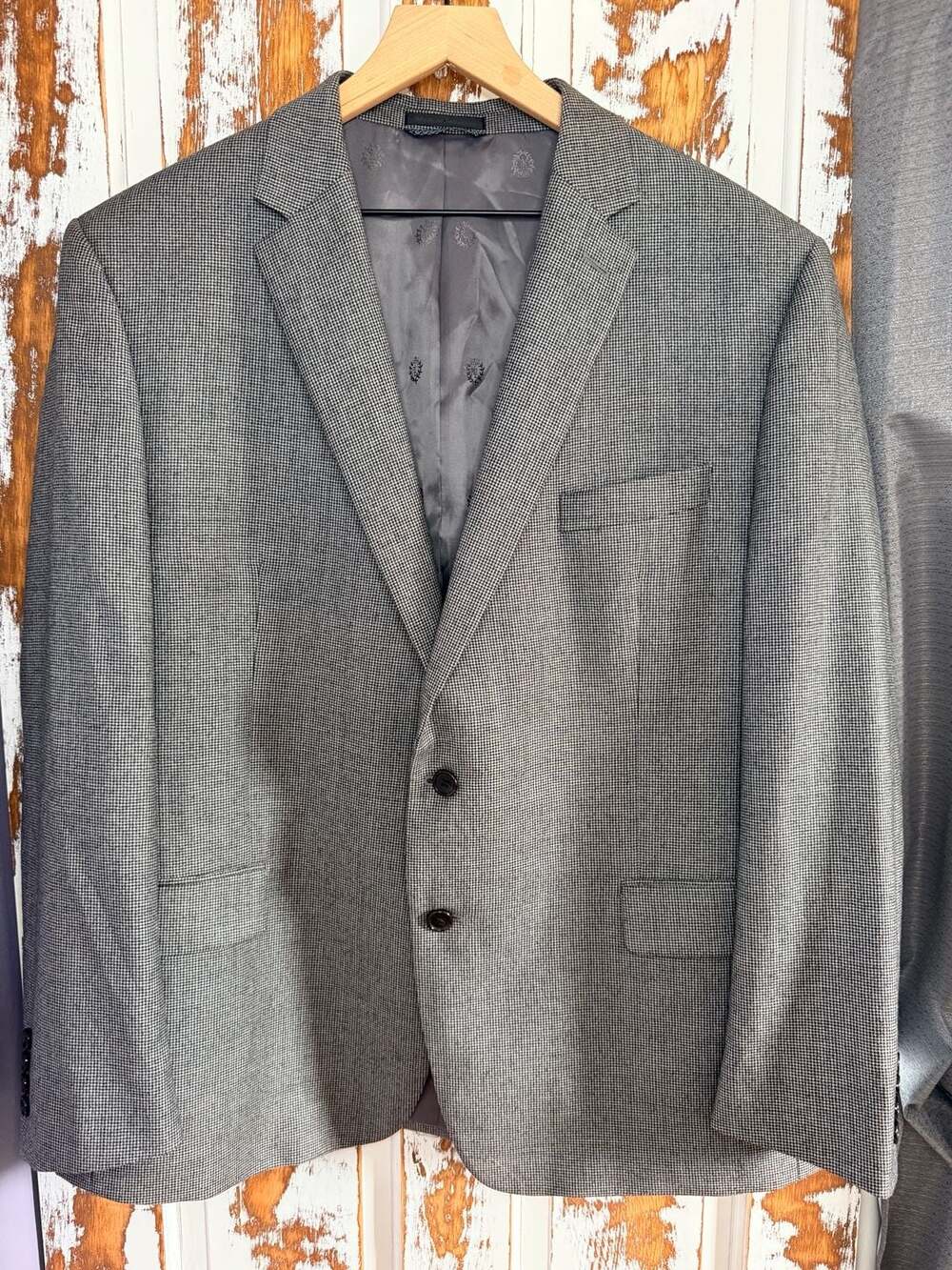 Lauren Ralph Lauren Men's Houndstooth 100% Wool Sport Coat Blazer 46R Office